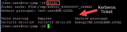 bash profile klist